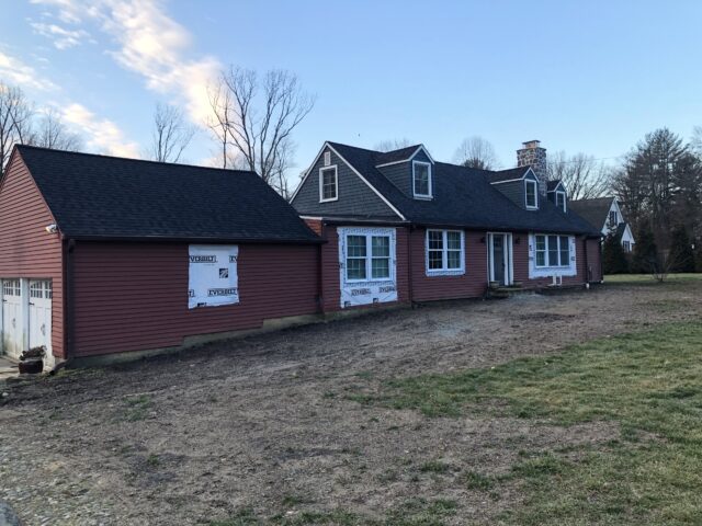 New windows were installed before siding began