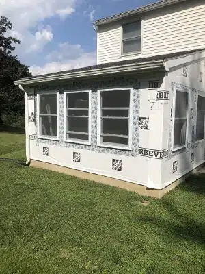 Siding materials ready for installation on a new addition at a residential property in Downingtown, PA, prepped for a seamless exterior finish.