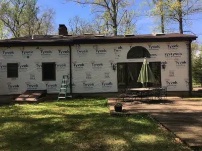 Tyvek house wrap installed during siding replacement in Trumbauersville PA