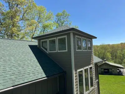 Close-up of fiber cement siding and trim detail on a residential home in Green Lane, PA installed by XL Home Improvements