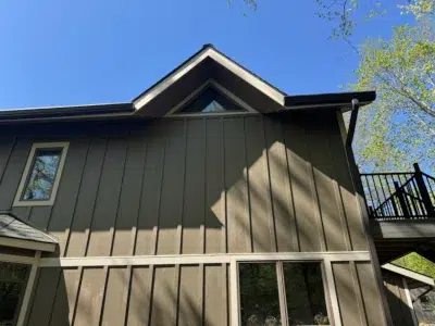 Seamless gutter installation along roofline in Green Lane PA by XL Home Improvements