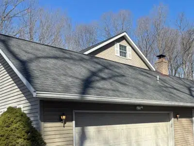 New gutter system and roof installation by XL Home Improvements in North Coventry PA on residential garage