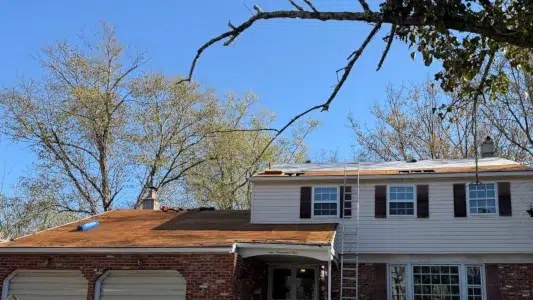 roof decking repair after tear off with damaged wood replaced before new roofing system