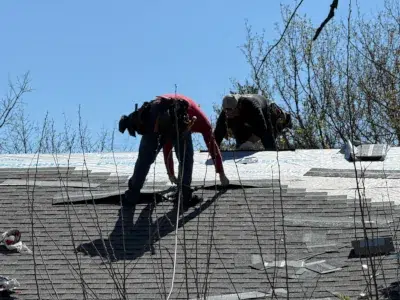 installing Tamko Titan Weathered Wood shingles on residential roof in Kulpsville