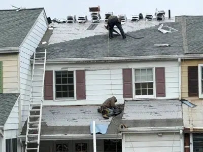 Grayhawk synthetic underlayment installation on townhome roof in Schwenksville, PA