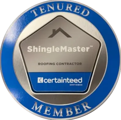 CertainTeed ShingleMaster Tenured roofing contractor plaque for XL Home Improvements